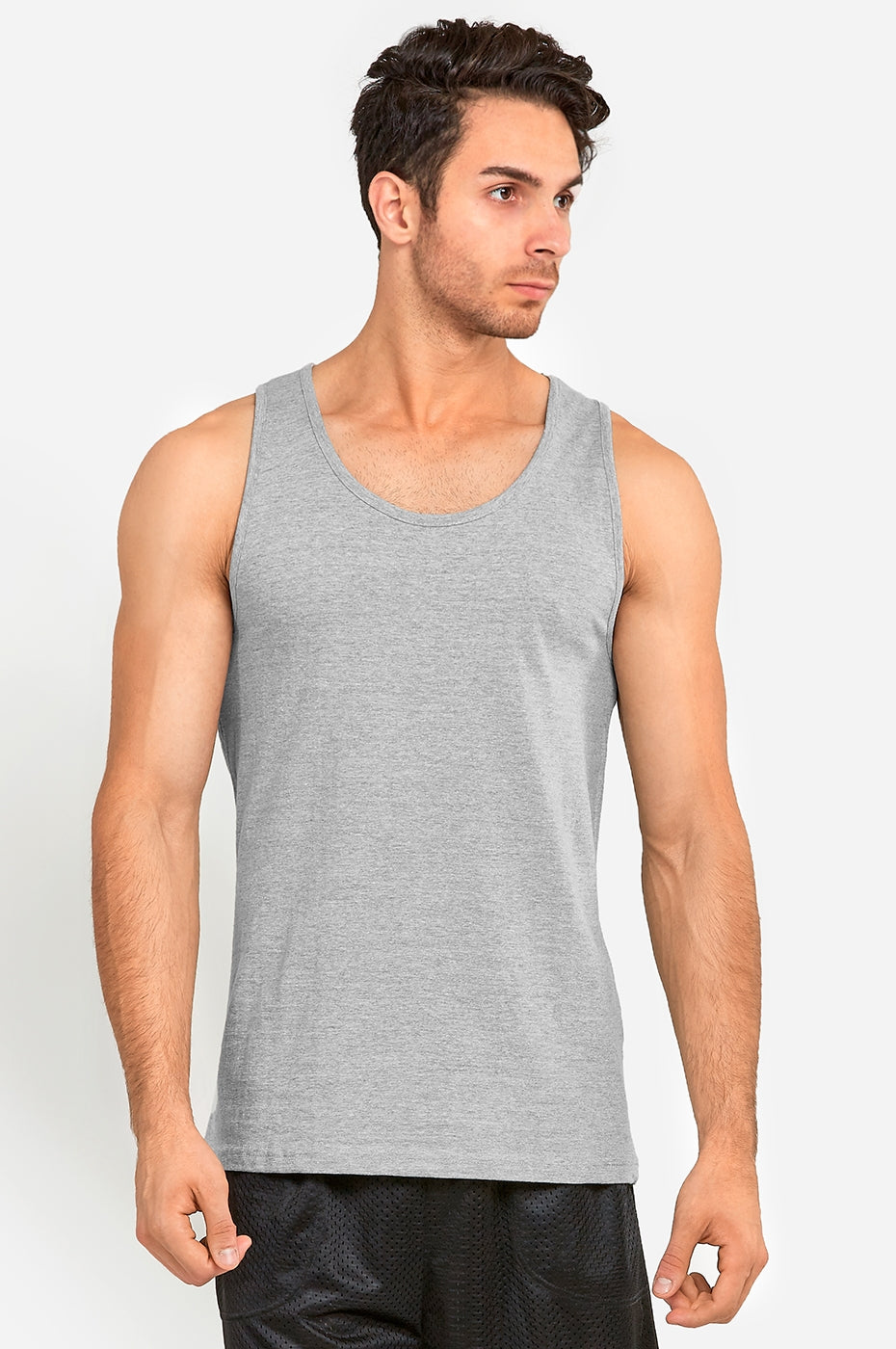 Men's Essentials Knocker Cotton Tank Top - Heather Gray