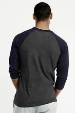 Load image into Gallery viewer, Men&#39;s Essentials Top Pro 3/4 Sleeve Raglan Baseball Tee - Navy Charcoal Gray (MBT001_NVC)