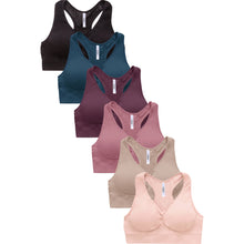 Load image into Gallery viewer, PACK OF 6 SOFRA WOMEN&#39;S SEAMLESS SPORTS BRA (BR0237SP3)
