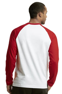Men's Essentials Top Pro Long Sleeve Baseball Tee - Red White (MBT002_ RDW)
