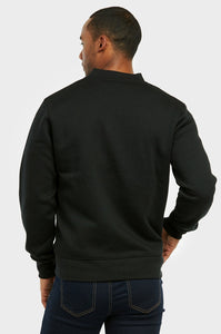 Men's Essentials Knocker Cotton Blend Fleece Classic Bomber Jacket (FJ2100_BLK)