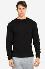 Load image into Gallery viewer, Men&#39;s Essentials Knocker Classic Breathable Cotton Waffle Knit Texture Thermal Top (KHT001_BLK)